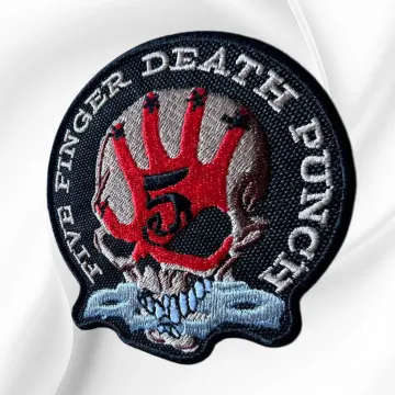 Five Finger Death Punch 5FDP FFDP Skull Embroidered Sew On Patch Metal Band Logo Badge 3.35" x 3.75"