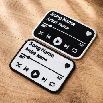 Custom Song Music Player Patch, Personalized Favorite Song and Artist Embroidered Patch, Iron On Patch