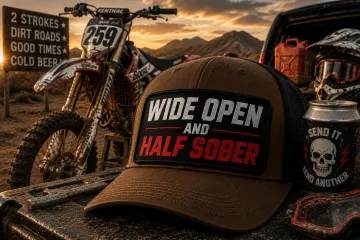 Wide Open And Half Sober Hat, Removeable Metal Patch, Snapback