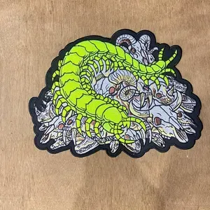 Dungeon Crawler Neon Carl Scavenger’s Daughter Patch LitRPG DCC Neon Centipede Skull