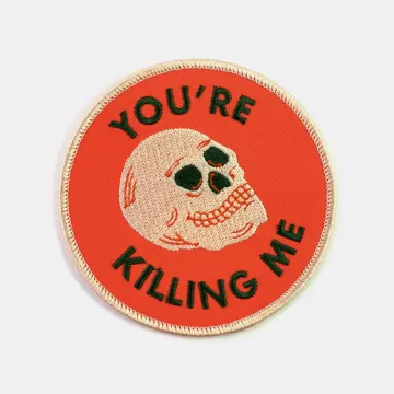 Skull Iron On Patch // Round patch // Skull Patches//  Iron On // Gift for Her // Gift ideas // Embroidered Patch
