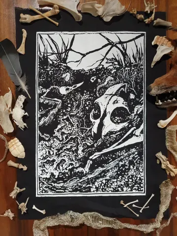 Cold Cold Ground Sew-On Back Patch: Gothic Art, Hand-Printed Punk Fashion - Various Color Options