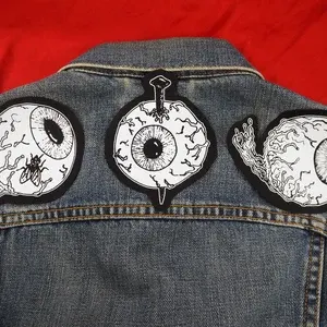 Eyeball patches: Screen printed cotton sew on patch set for jacket, jeans | Goth Punk Occult Horror patches by ToothXNail (7.8k) $ 4.23