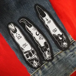 Finger patches: Screen printed cotton sew on patch set for jacket, jeans | Goth Witch Occult Horror patches by ToothXNail (7.8k) $ 4.23