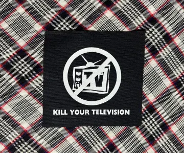 Kill Your Television DIY Patch- Punk Crust Black Flag Off Leftover Crack Oi