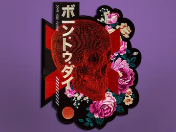 Born To Die Skull Embroidered Patch