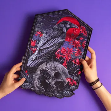 Raven and Skull Embroidered Back Patch