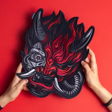 Cyberpunk Oni Embroidered Back Patch