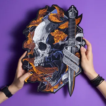 Skull and Dagger Embroidered Back Patch