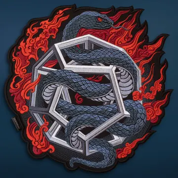 Snake Dodecahedron Embroidered Patch