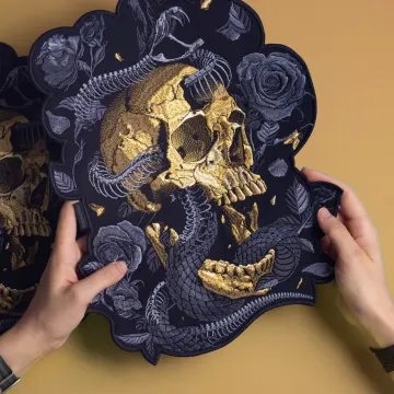 Snake Skeleton Embroidered Patch