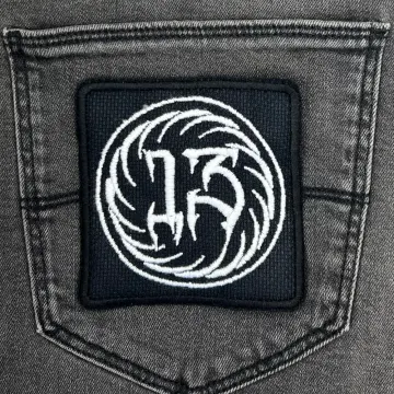 13 Logo Embroidered Patch, 13 Band Logo Embroidery Denim Patch