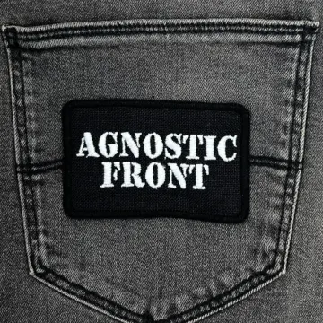 Agnostic Front Embroidered Patch, Agnostic Front Logo Embroidery Denim Patch