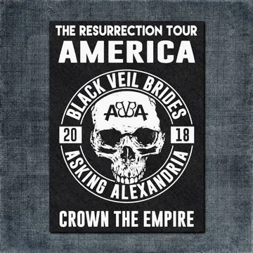 Black Veil Brides Asking Alexandria Back Patch, Black Veil Brides Asking Alexandria Artwork Big Back Patch