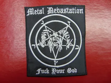 METAL DEVASTATION…  Embroidered Patch  (black metal)     U.S.A   1571