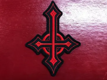 INVERTED CROSS…   Embroidered Patch   (black metal)    1180*