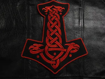 THOR HAMMER…  Embroidered Backpatch  (black metal)   070*