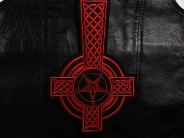 CELTIC CROSS  Embroidered Backpatch   (black metal)    298*