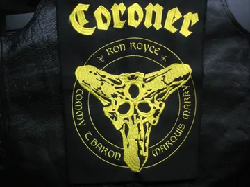 CORONER…  Embroidered Backpatch  (death metal)    Switzerland   RACK030*