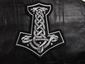 THOR HAMMER…  Embroidered Backpatch  (viking metal)   357*