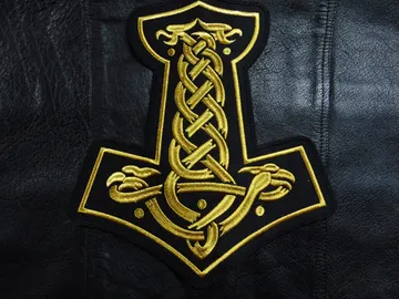 THOR HAMMER…  Embroidered Backpatch  (viking metal)   358*