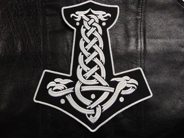 THOR HAMMER…  Embroidered Backpatch  (viking metal)   360*