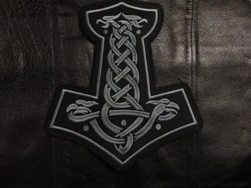 THOR HAMMER…  Embroidered Backpatch  (viking metal)   353*