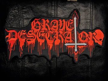 GRAVE DESECRATOR   Embroidered Backpatch  (black death)   Brazil   636