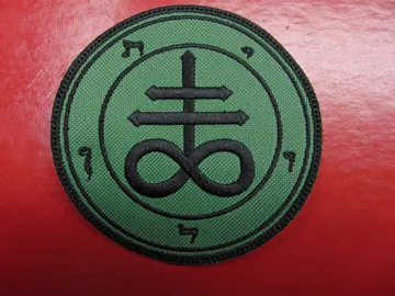 LEVIATHAN CROSS   Embroidered patch   (black metal)   GREEN09*