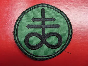 LEVIATHAN CROSS  Embroidered patch   (black metal)   GREEN10*