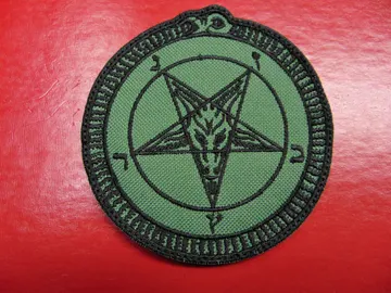 BAPHOMET   Embroidered Patch   (black metal)    GREEN01*