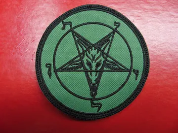 BAPHOMET  Embroidered Patch  (black metal)    GREEN03*