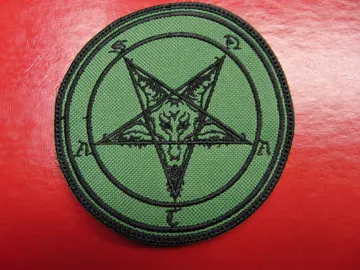 BAPHOMET  Embroidered Patch  (black metal)    GREEN04*