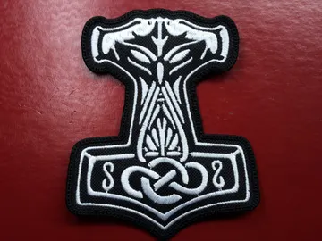 THOR HAMMER GODS  Embroidered patch  (black metal)   Poland   1113*