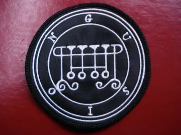 GUSION… DEMON SIGIL  Embroidered Patch  (black metal)    D006*
