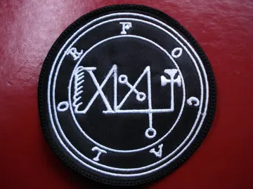 FOCALOR… DEMON SIGIL   Embroidered Patch  (black metal)  Dominican   D017*