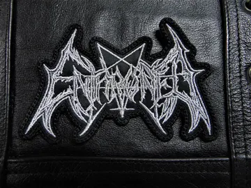 ENTHRONED…  Embroidered patch  (black metal)   Belgium  3637*