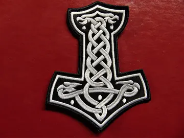 THOR HAMMER…  Embroidered Patch  (viking metal)      827