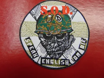 S.O.D…  Embroidered Patch  (thrash metal)   U.S.A   849