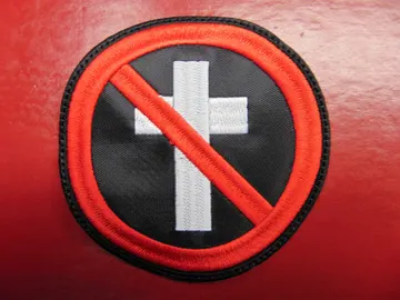 NO RELIGION…   Embroidered Patch   (Black Metal)      1179*