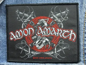 AMON AMARTH…  Official Woven Patch  (viking metal)    Sweden  (1894)