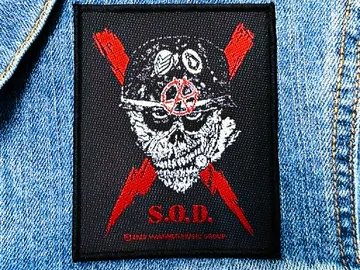 S.O.D…  Official Woven Patch  (thrash metal)   U.S.A   (1553)