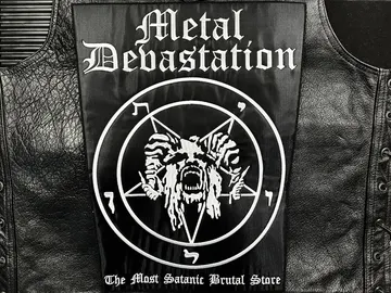 METAL DEVASTATION…  Embroidered Backpatch  (store logo)    U.S.A   083