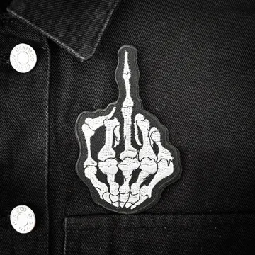 Skeleton Middle Finger Patch