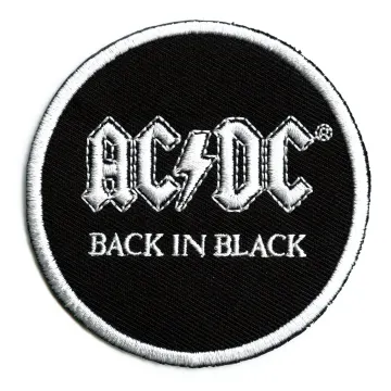 ACDC 'Back In Black' Round Iron On Patch