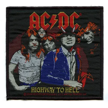 ACDC Highway To Hell Patch Classic Rock Band Woven Sew On