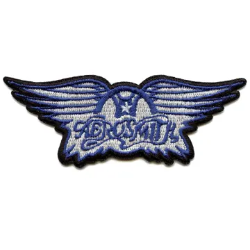 Aerosmith Blue Wings Patch Classic Rock Band Embroidered Iron On