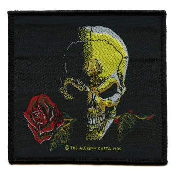 Alchemy The Alchemist Patch Skull Red Rose Woven Sew On