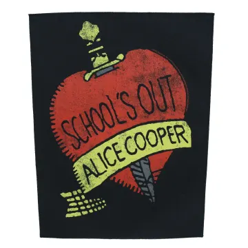 Alice Cooper School's Out Back Patch Popular Rock Heart XL DTG Printed Sew On