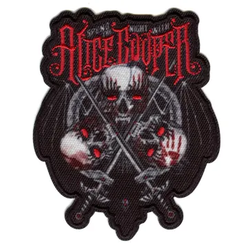 Official Alice Cooper Patch Vampire Skulls Embroidered Iron On